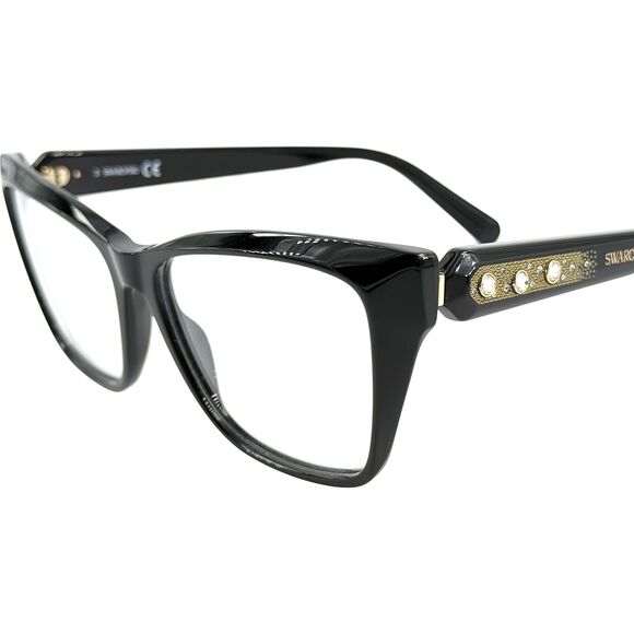 Swarovski SK5468 Womens Plastic Eyeglass Frame 001 Shiny Black 53-14 main image 4